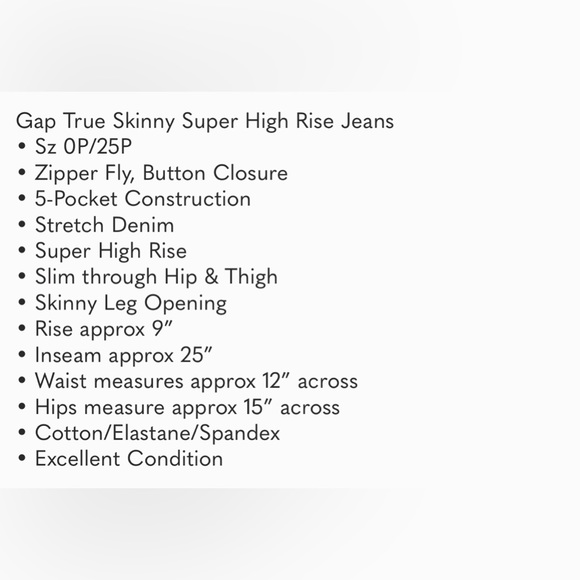 Gap True Skinny Super High Rise Jeans - Picture 8 of 8